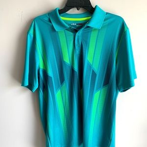 Fila Mens Golf Shirt Size Medium 20”x 28” pre owned. Color is Green/Blue